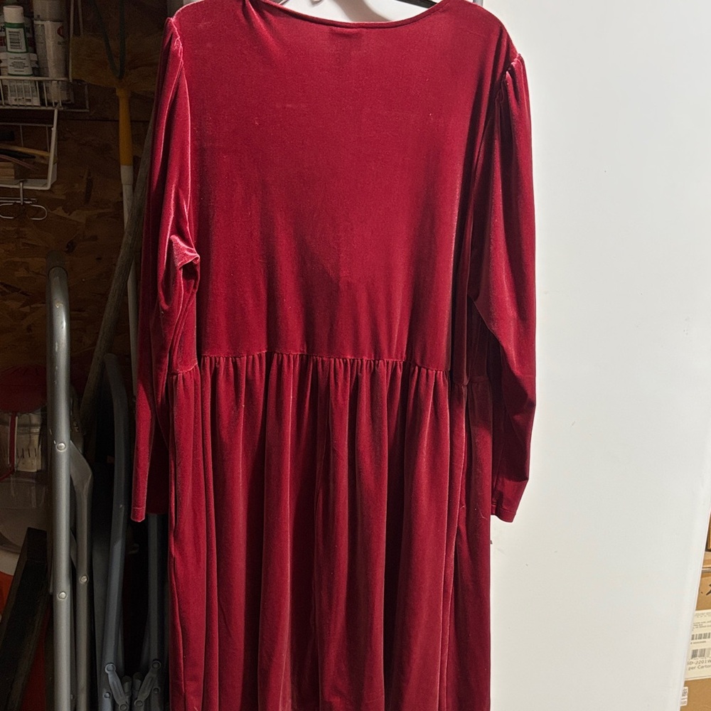 Ava & Viv Deep Red Long Sleeve Dress NWT - Picture 6 of 6